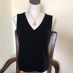 Banana Republic Velvet Sleeveless V-Neck Top, Small